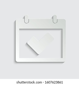 paper Calendar icon vector with Checkmark icon
