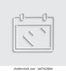 paper Calendar icon vector with Checkmark icon