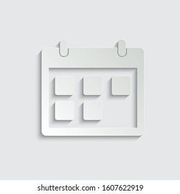 Paper calendar icon vector, calendar sign