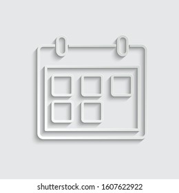 Paper calendar icon vector, calendar sign