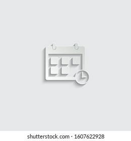 Paper calendar icon vector, calendar sign