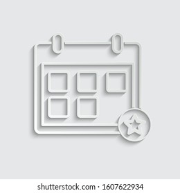 Paper calendar icon vector, calendar sign