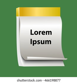 Paper calendar with the place for text vector illustration