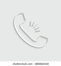 paper call icon. line style icon.  black vector symbol of  telephone receiver