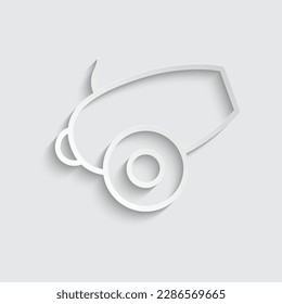 signo de bomba de icono de vector de canon de papel