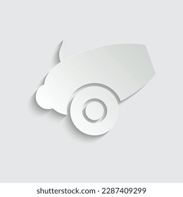 signo de bomba de icono de vector de canon de papel