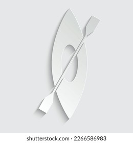 paper Canoe icon vector, kayak sign 