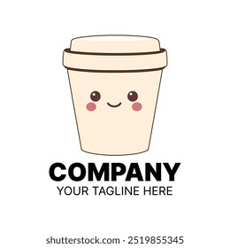 paper cap coffee logo simple vector