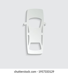 paper car icon. vehicle automobile sign vector 