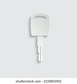 paper car key - vector icon sign