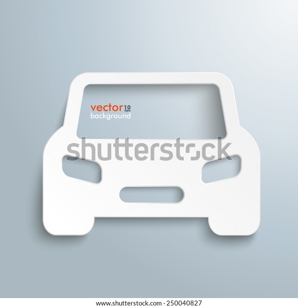 Paper car symbol on the gray background.Eps 10\
vector file.