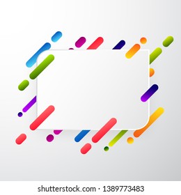 Paper card and abstract colorful shapes Vector background ,modern material design in a style Trendy neon lines wallpaper