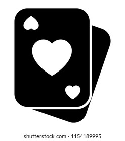 
A paper card with the graphic of hearts in middle and corner giving an idea of poker card 
