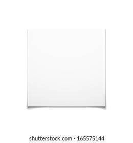 Paper Card Isolated On White Background, Vector Illustration
