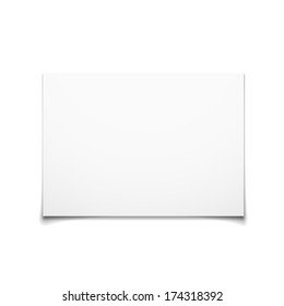 Paper Card Isolated On White Background, Vector Illustration