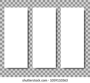 Paper card mock up banner with shadow isolated on transparent background. Template for designer portfolio presentation, business