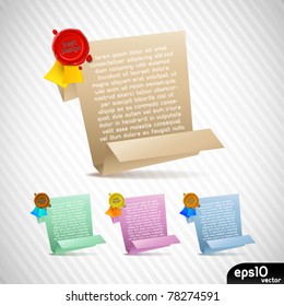 paper card with sealing wax stamp