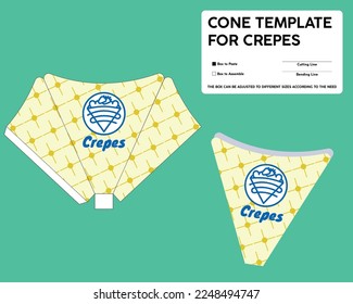 
paper or cardboard cone to serve crepes or panckakes