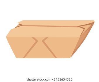Caja de embalaje de papel o cartón para comida rápida para llevar Ilustración vectorial de comida aislada sobre fondo blanco