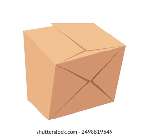Caja de embalaje de papel o cartón para comida rápida para llevar Ilustración vectorial de comida aislada sobre fondo blanco.