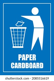 paper cardboard west bin Sign Vector 