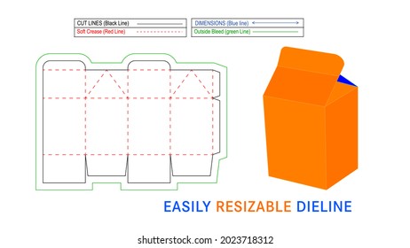 Paper carton milk box, juice or other drink boxes Dieline template and 3D vector file