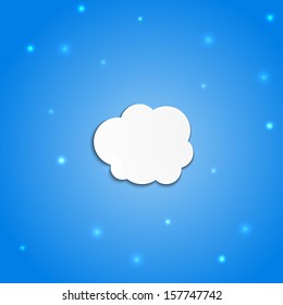 Paper cartoon clouds background
