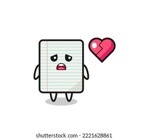 paper cartoon illustration is broken heart , cute design