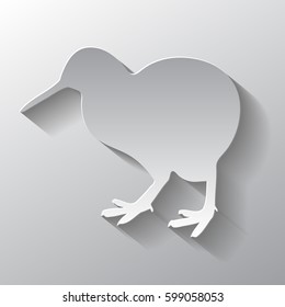 Paper Carved Kiwi   - Vector Illustration