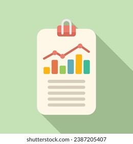 Paper cash graph icon flat vector. Funny invoice. Finance cash
