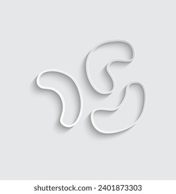paper Cashew icon vector nut icon