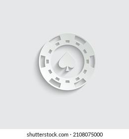 paper casino chip icon vector, gambling sign 