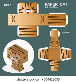 Paper Cat Template Stock Vector (Royalty Free) 534416035