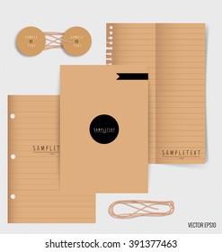 Papel, catálogo, revistas, libro burlándose. Ilustración vectorial.