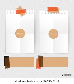 Paper, catalog, magazines, book mock up. Vector illustration.