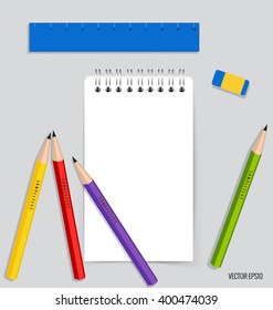 Paper, catalog, magazines, book mock up. Vector illustration.