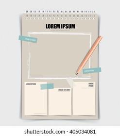 Paper, catalog, magazines, book mock up. Vector illustration.