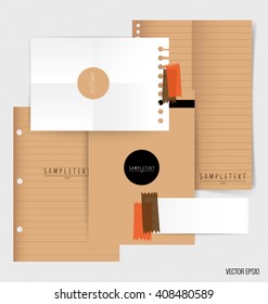 Paper, catalog, magazines, book mock up. Vector illustration.