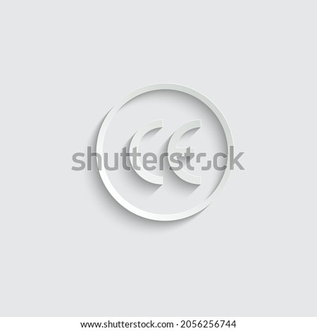 paper CE mark symbol letters icon -  vector