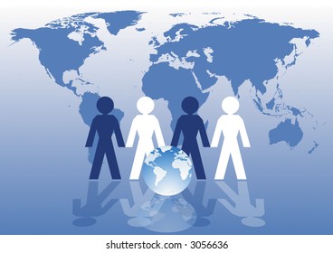 paper chain men map team teamwork crowd friendship world people row native human earth different male hold masculine marketing blue satellite hands shadow link partnership handshake chart meeting comm