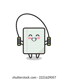 paper character cartoon with skipping rope , cute design