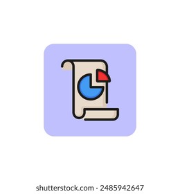 Papel con icono de línea de gráfico. Análisis, estadísticas, informe de marketing. Concepto de inicio. La Ilustración vectorial se puede utilizar para temas como negocios, finanzas, marketing