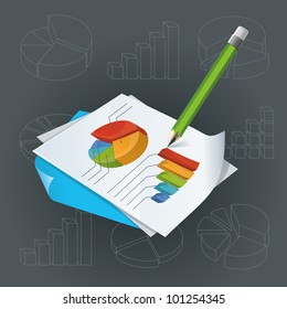 Paper With Charts And Pencil