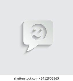 papel Chat Burbujas con sonrisa icono de cara Icono de red social sonrisa triste