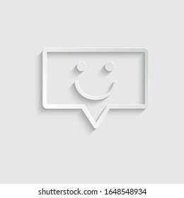paper Chat Bubbles Vector Icon. smile icon  Social network ICON