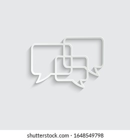 icono del vector de burbujas de chat de papel, ICON de red social