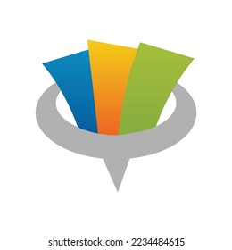 Plantilla de icono del logotipo de chat de papel 1