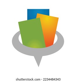 Plantilla de icono del logotipo de chat de papel 2