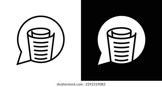Design-Symbol für Papier und Chat-Logo, Vektorgrafik