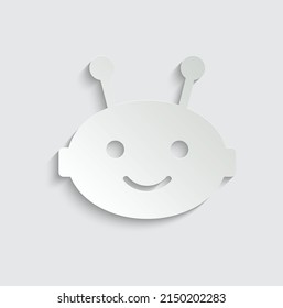 paper chatbot vector icon chat robot sign 